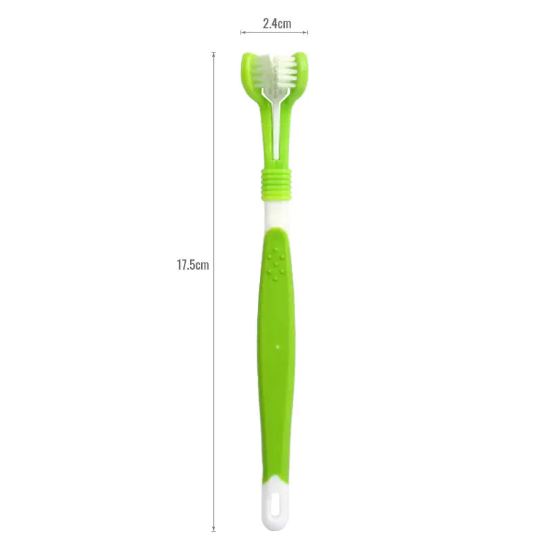 Three-Head Toothbrush for Pet Oral Cleaning